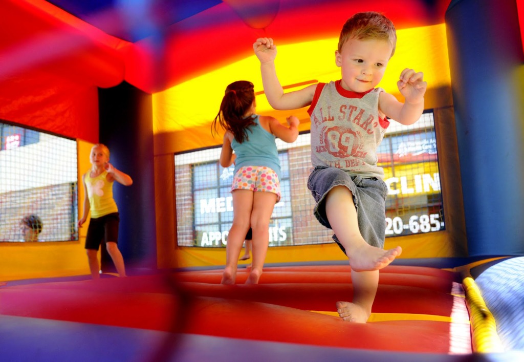 Kid in bouncy